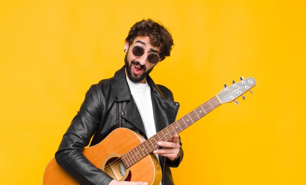 Young guitar teacher